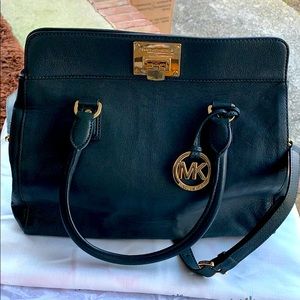 Michael Kors Dark Green Leather Satchel